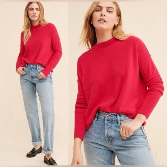 Free People Sweaters - Free People Easy Street 100% Cashmere Women Hot Pink Oversize Sweater Sz S